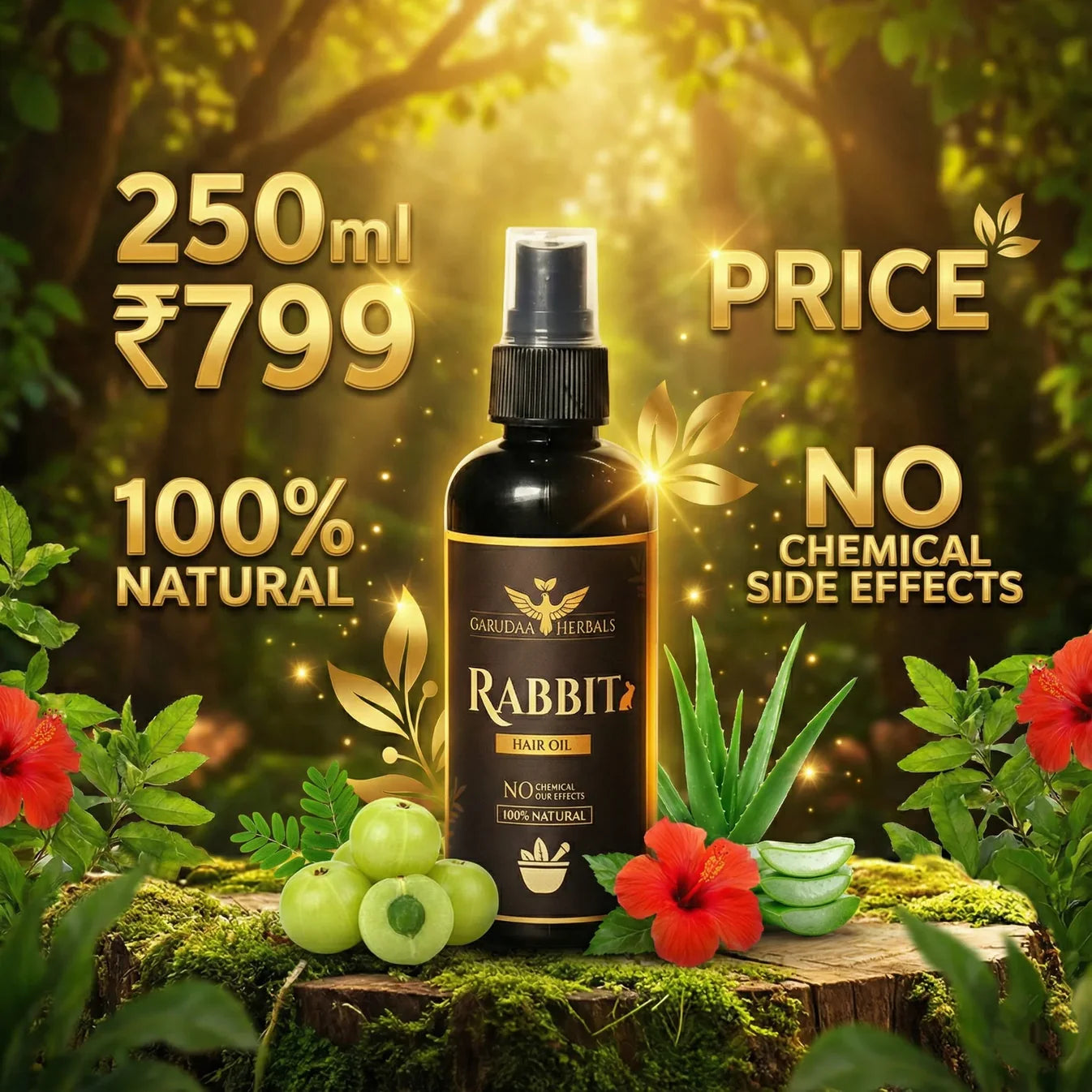 Rabbit blood herbal hair oil